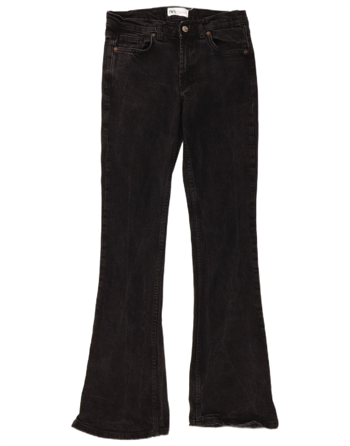 Jeans svasati da donna Zara EU 34 2XS W24 L30 cotone nero