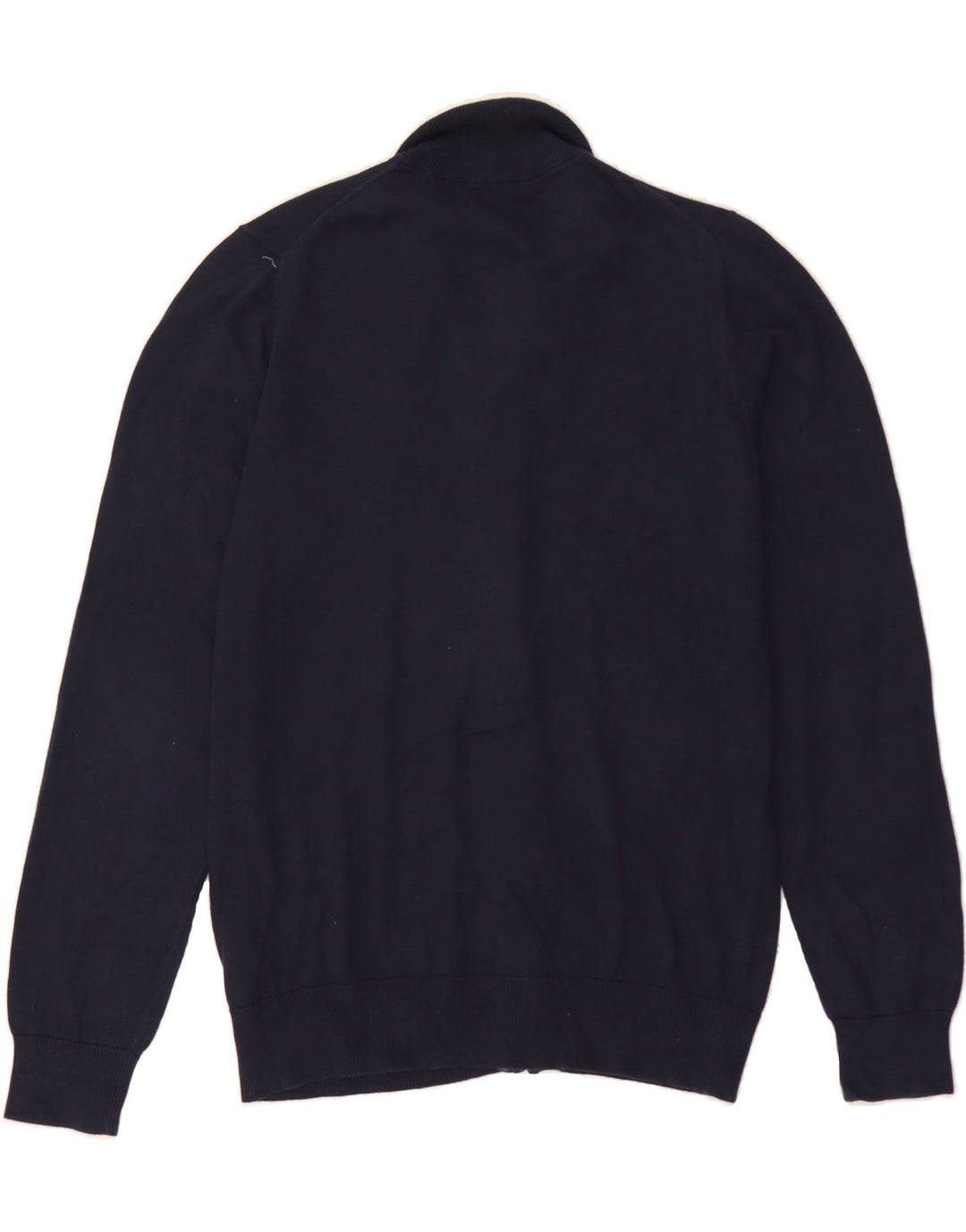 CREW CLOTHING Mens Cardigan Sweater Medium Navy Blue Cotton Vintage Crew Clothing and Second-Hand Crew Clothing from Messina Hembry 