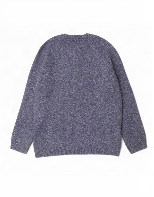Maglione maglione girocollo da uomo Marks & Spencer 2XL cotone screziato blu