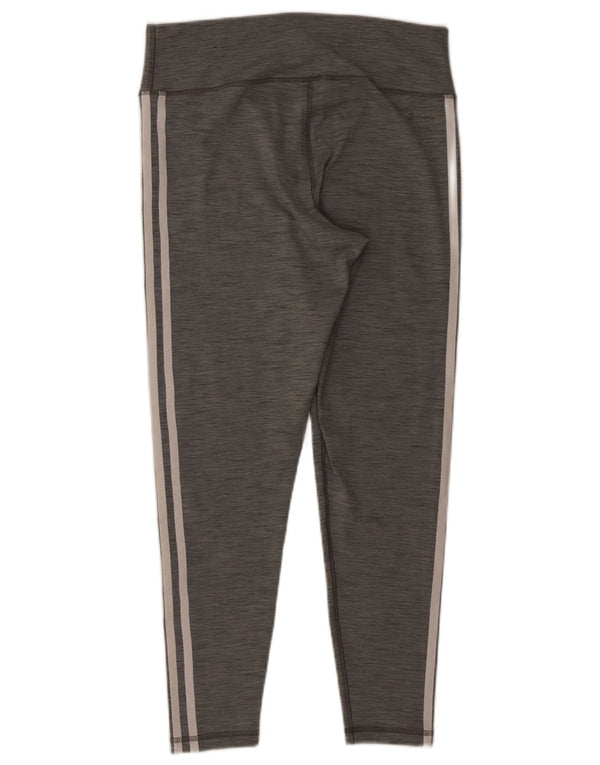 Leggings Adidas Donna UK 16/18 Large Grigio Poliestere