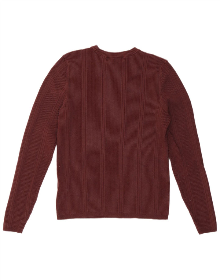 Maglione maglione girocollo da donna Marks & Spencer UK 12 Borgogna medio