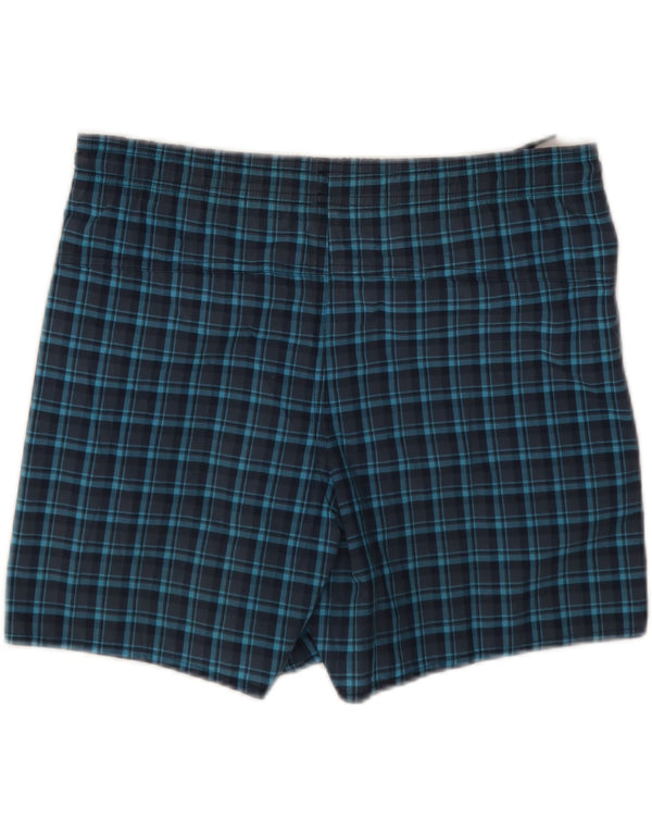 Pantaloncini da bagno da uomo Adidas piccoli in poliestere a quadri blu navy