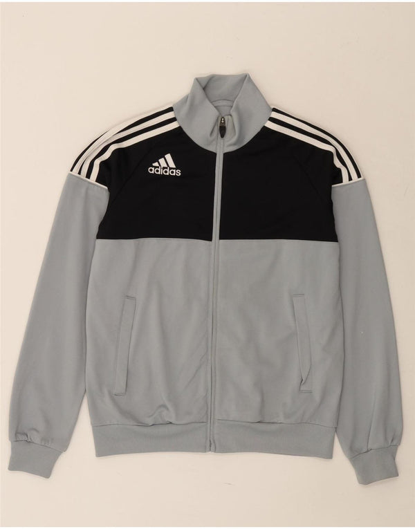 Giacca superiore della tuta da ragazzo ADIDAS 13-14 anni Poliestere color block grigio