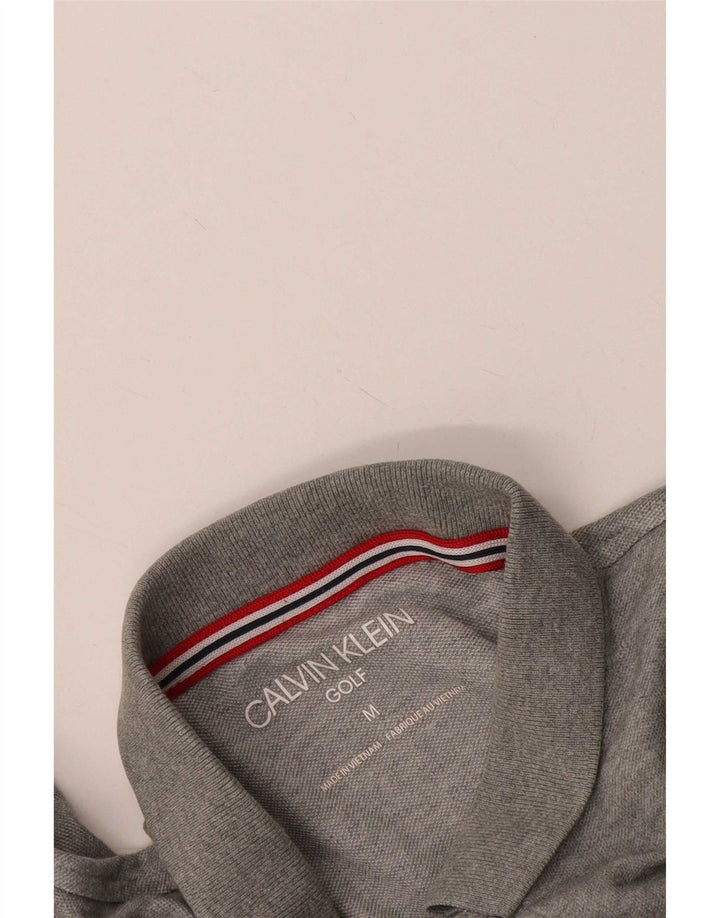 Polo da golf da uomo Calvin Klein grigio medio chiazzato