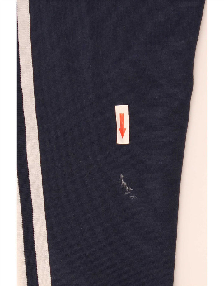 Maglione con cappuccio e zip grafica da uomo Adidas piccolo in poliestere blu navy