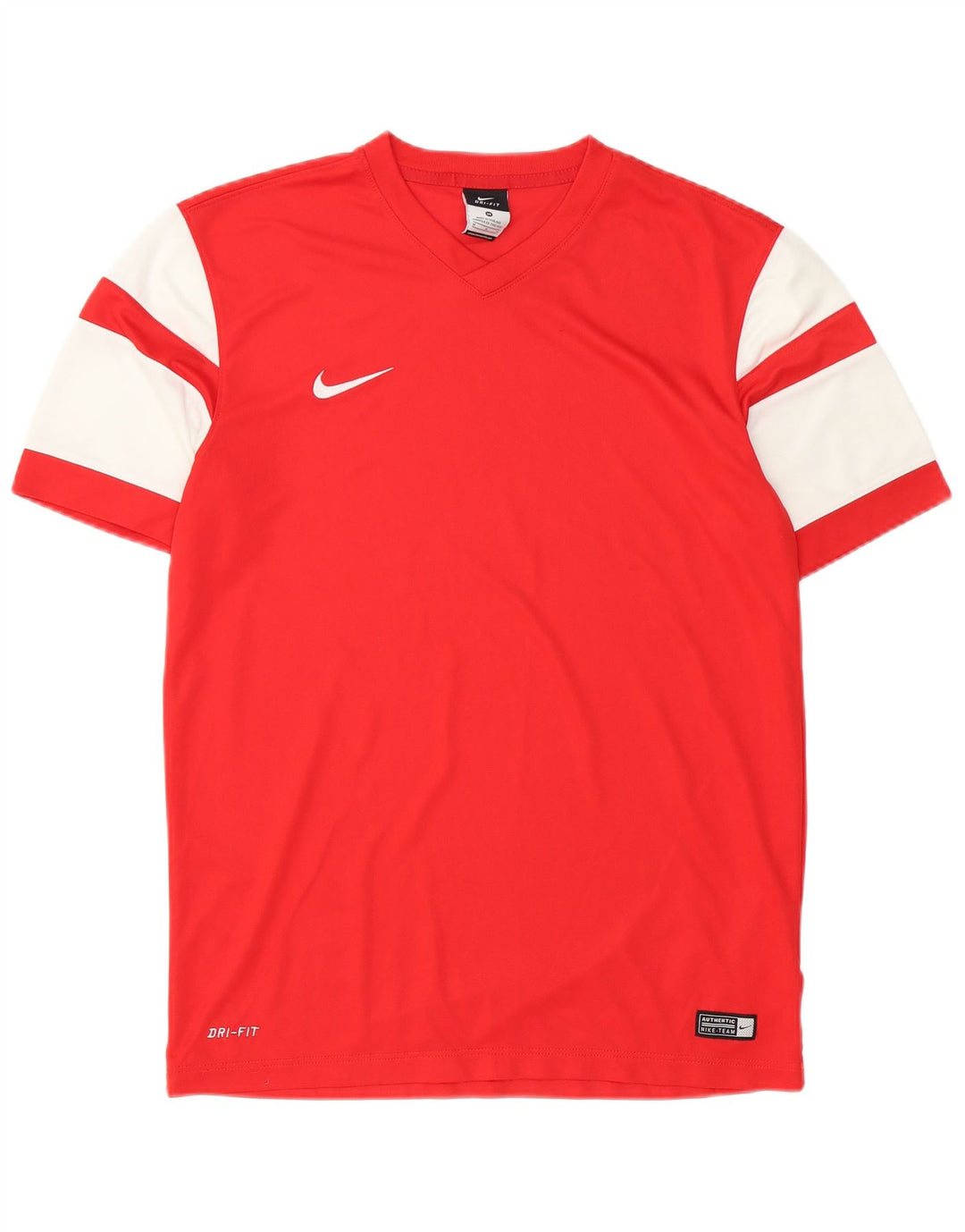 T-shirt Nike da uomo Dri Fit, top in poliestere color block rosso medio