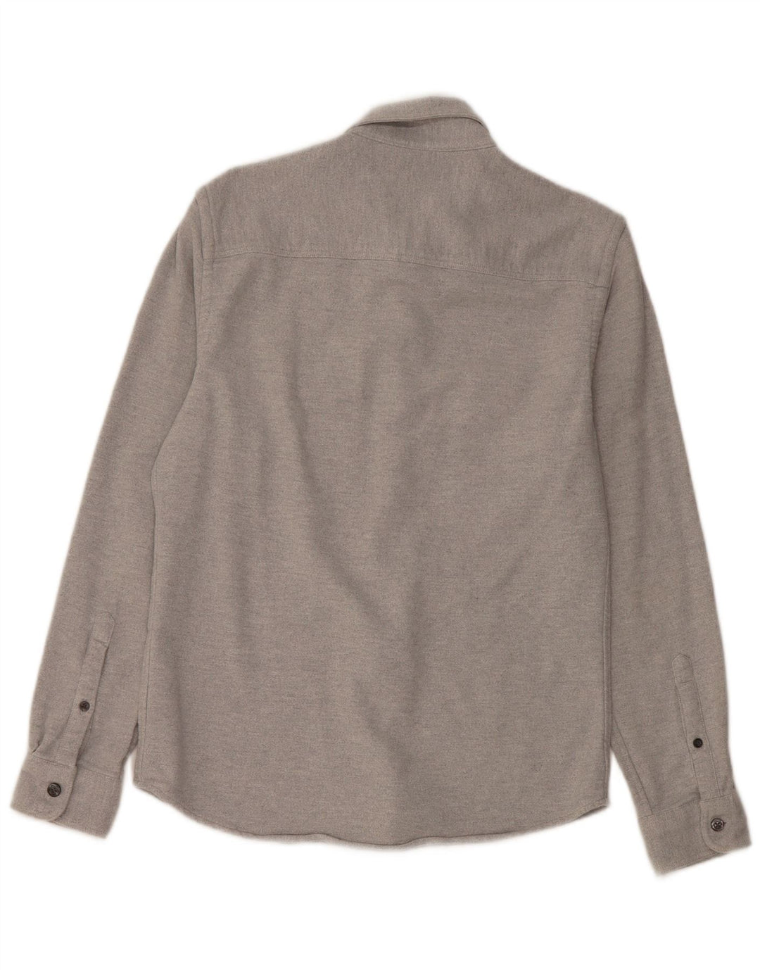 Camicia Reiss da uomo in flanella vestibilità regolare in cotone grigio medio