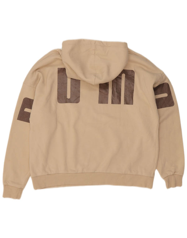 Felpa con cappuccio oversize grafica da donna Puma UK 16 Large Beige