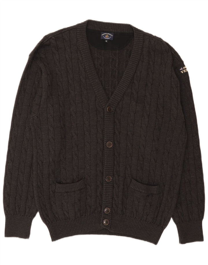 Maglione cardigan da uomo Amerigo Vespucci XL grigio lana vergine