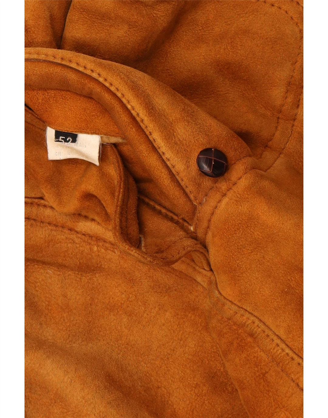 Cappotto da uomo in shearling VINTAGE IT 52 XL in pelle marrone