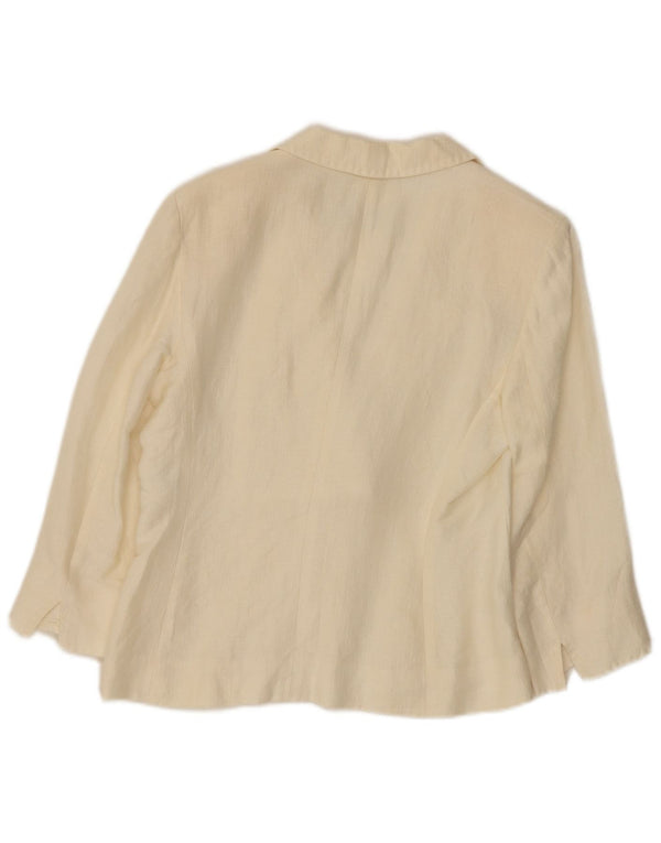 Giacca blazer da donna Max Mara a 3 bottoni e 1 bottone UK 10 piccola in lino bianco sporco