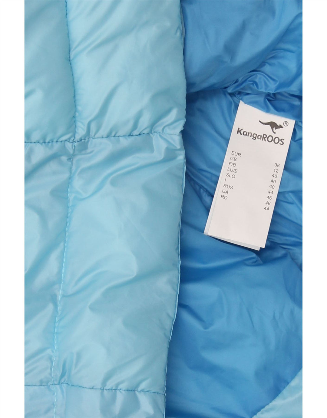 KANGAROOS Womens Padded Jacket UK 12 Medium  Blue Colourblock Polyamide Vintage Kangaroos and Second-Hand Kangaroos from Messina Hembry 