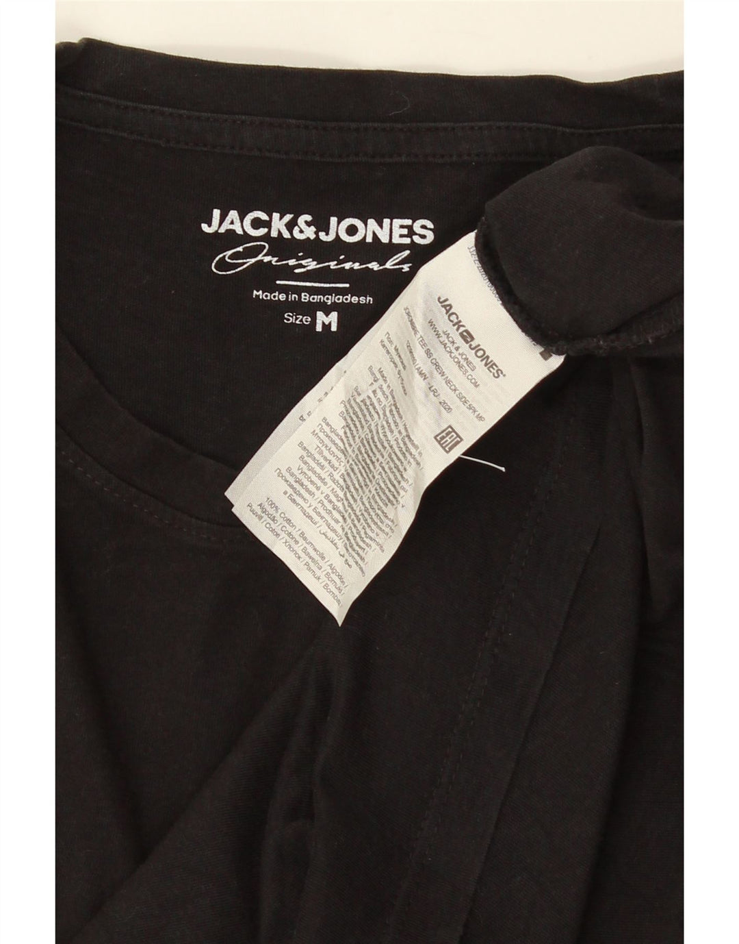 JACK & JONES T-shirt grafica da uomo Top in cotone nero medio