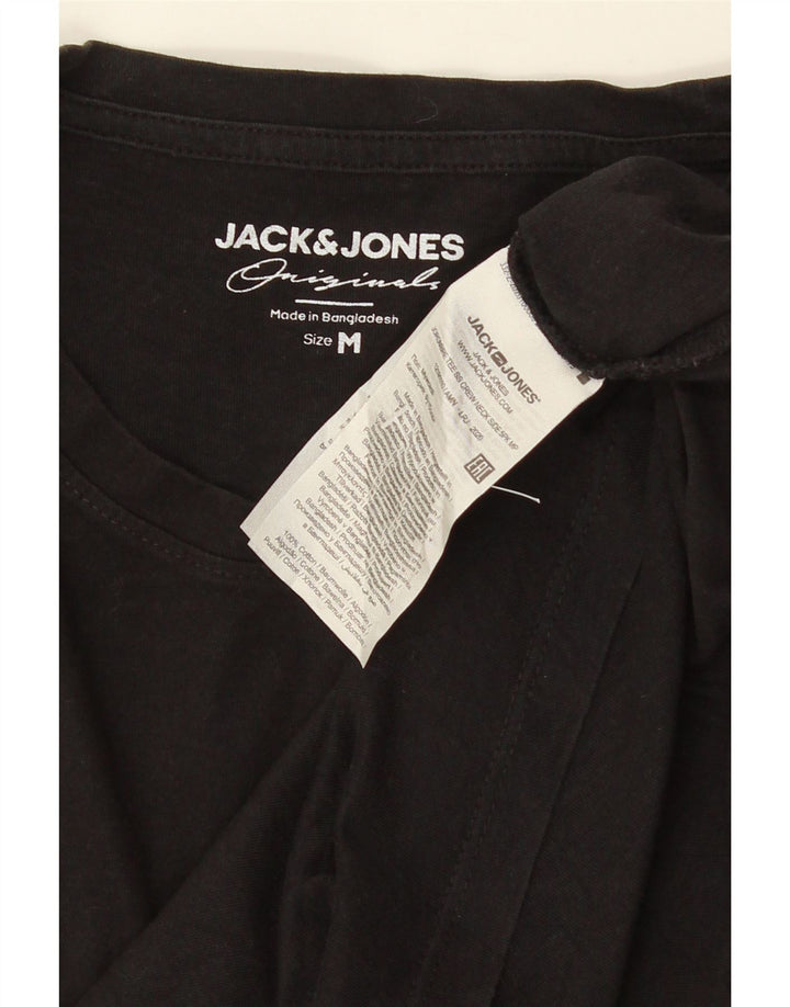 JACK & JONES T-shirt grafica da uomo Top in cotone nero medio