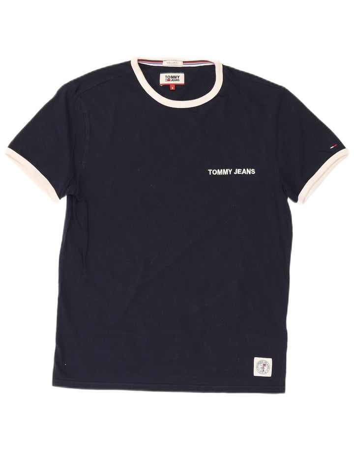 T-shirt da uomo vestibilità regolare Tommy Hilfiger Top Small in cotone blu navy