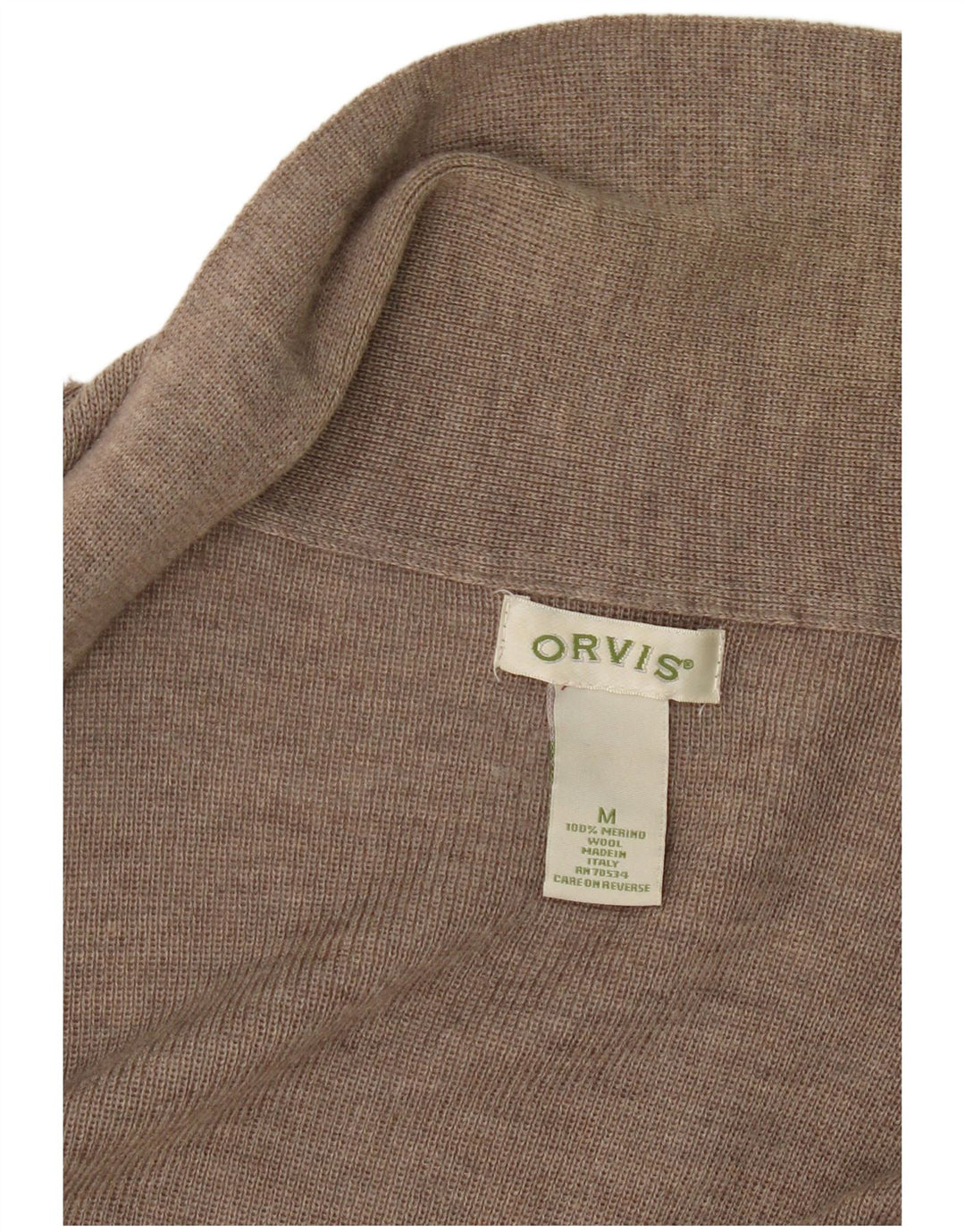 Maglione cardigan aperto lungo da donna Orvis UK 14 Lana merino beige medio