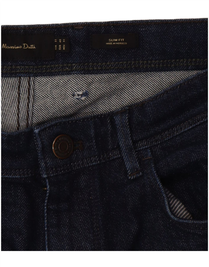 Jeans slim da uomo Massimo Dutti EU 40 Medio W31 L28 Cotone blu navy