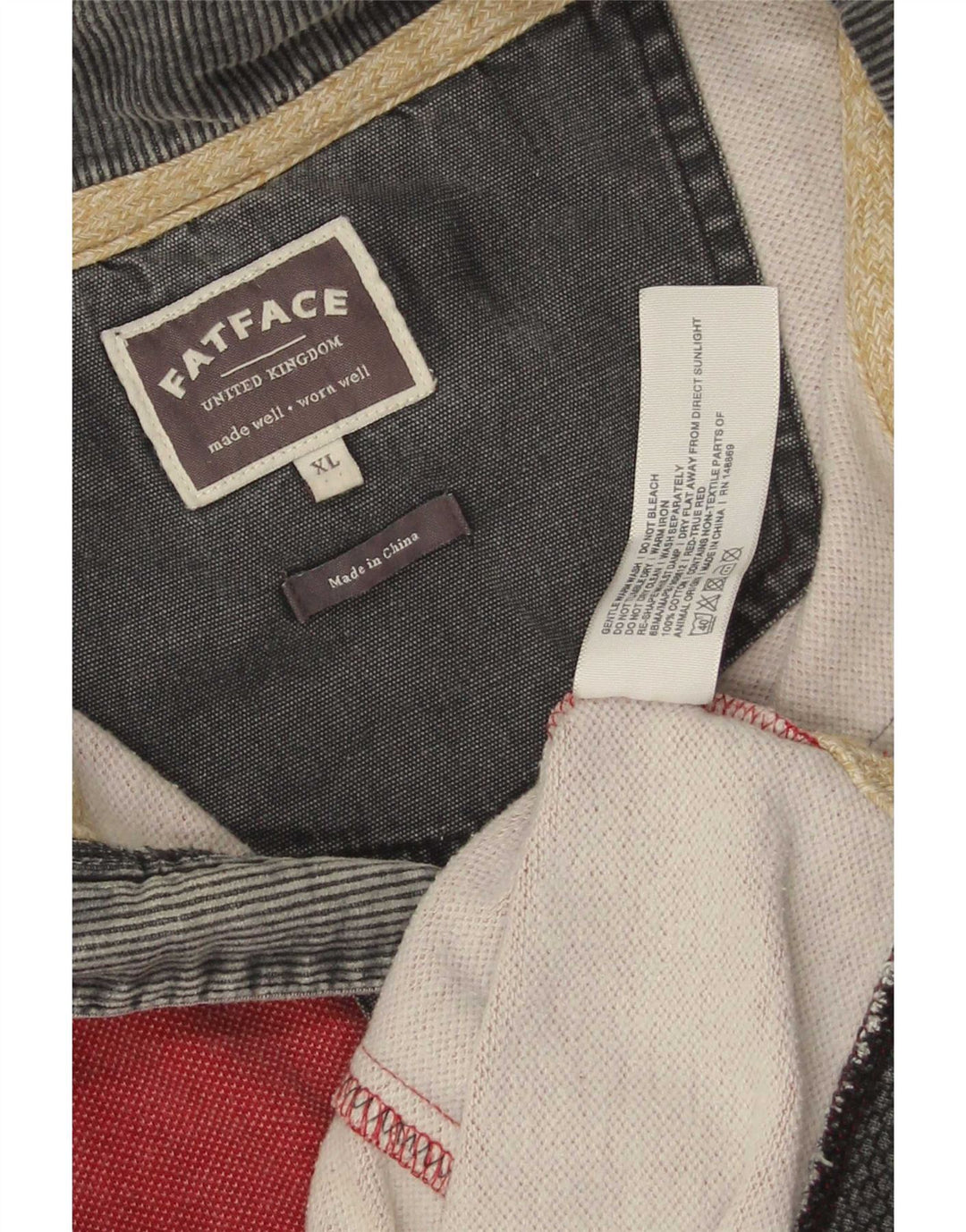 Felpa da uomo con collo con zip Fat Face, maglione XL, cotone rosso