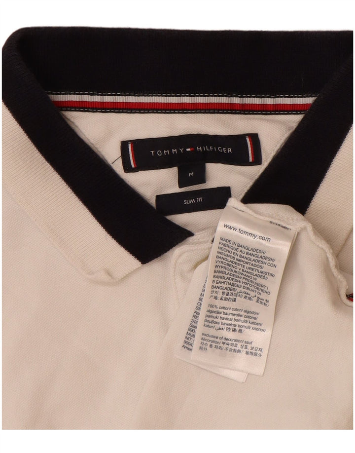 Polo da uomo slim fit Tommy Hilfiger in cotone bianco medio