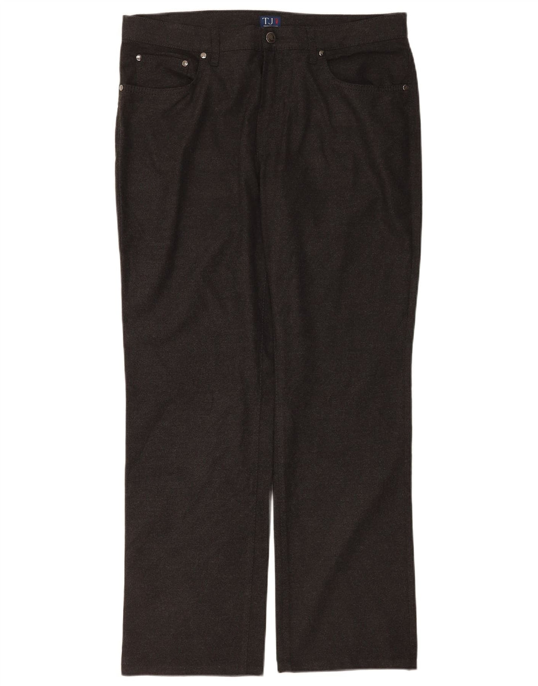 Trussardi Mens Straight Casual Trousers W34 L30 Grey Polyester