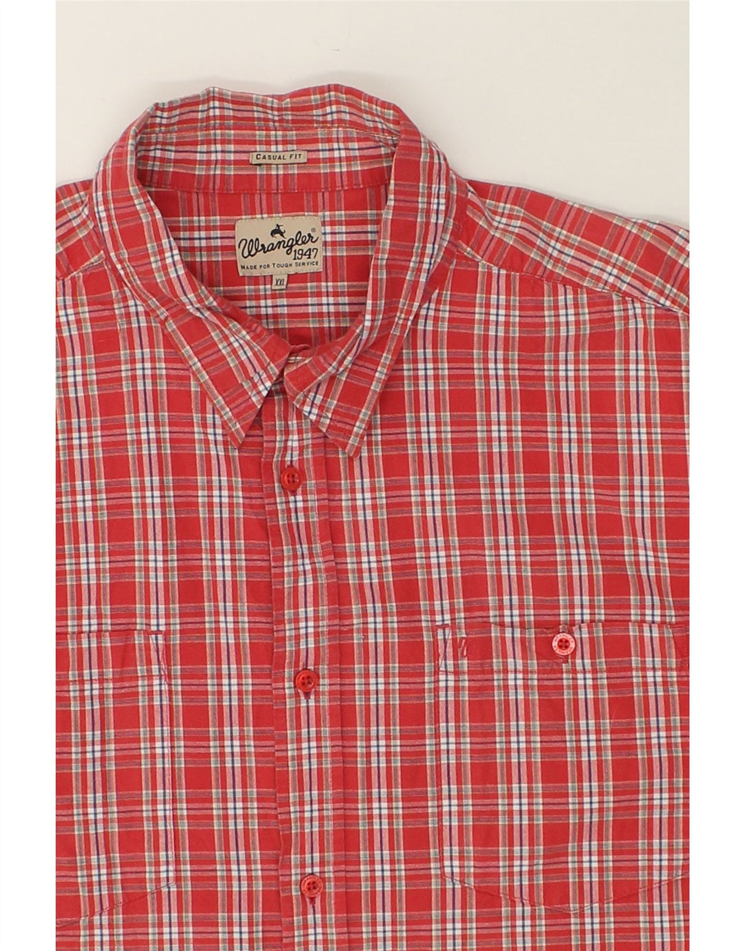 Camicia a maniche corte da uomo WRANGLER 2XL in cotone a quadri rossi