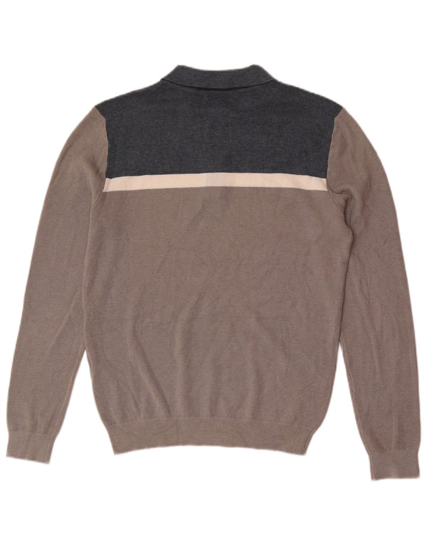 Maglione da uomo Reiss con collo alto, piccolo, in viscosa color block grigio