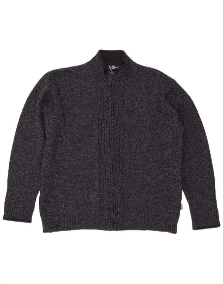 Maglione cardigan blu Harbour da uomo Marks & Spencer grande blu navy screziato