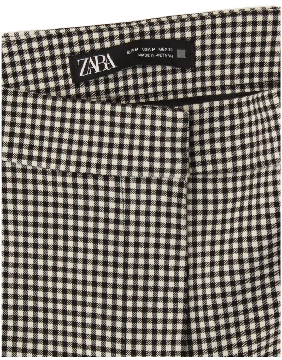 Pantaloni chino skinny da donna Zara medi W28 L26 a quadretti neri