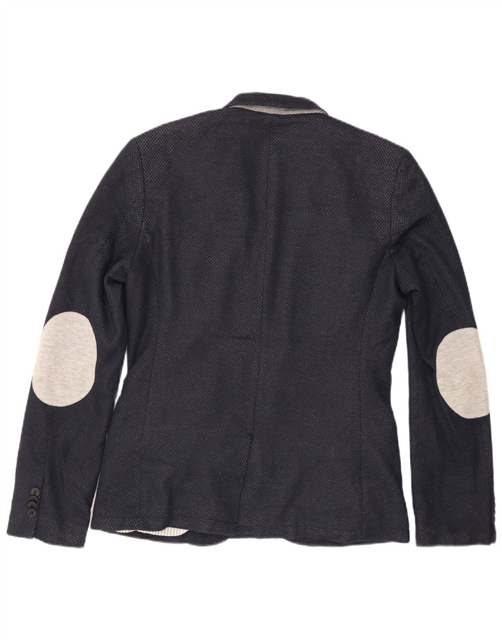 Giacca blazer da uomo a 2 bottoni Zara UK 40 grande poliestere blu navy