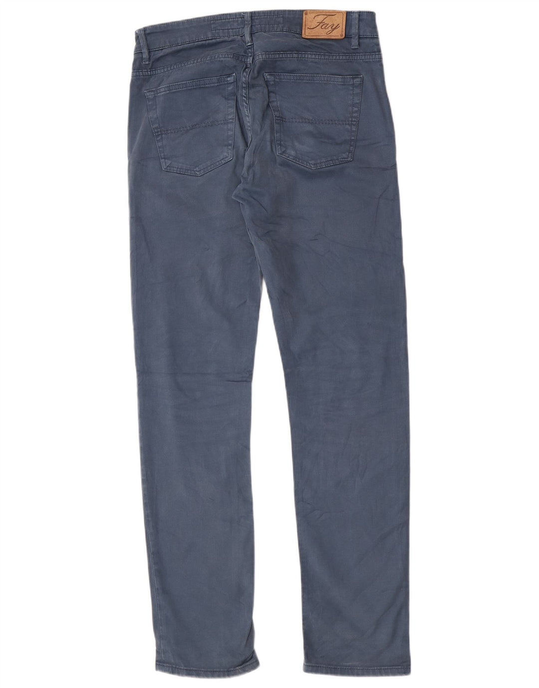 Pantaloni chino dritti da uomo Fay W34 L33 in cotone blu