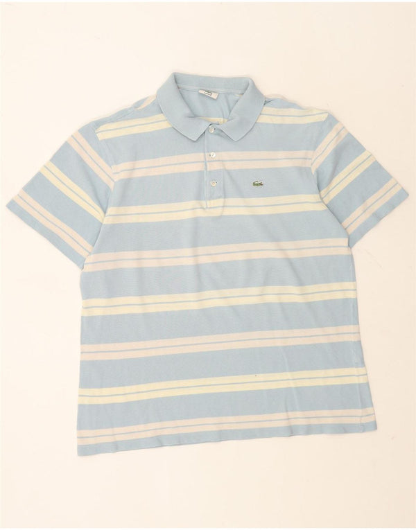 Polo da uomo Lacoste taglia 6 XL in cotone a righe blu