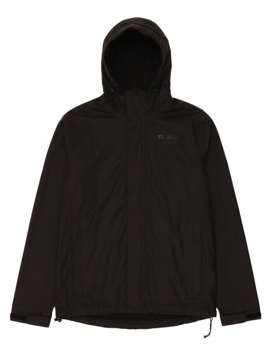 MOUNTAIN WAREHOUSE Mens Hooded Rain Jacket UK 36 Small Black Nylon