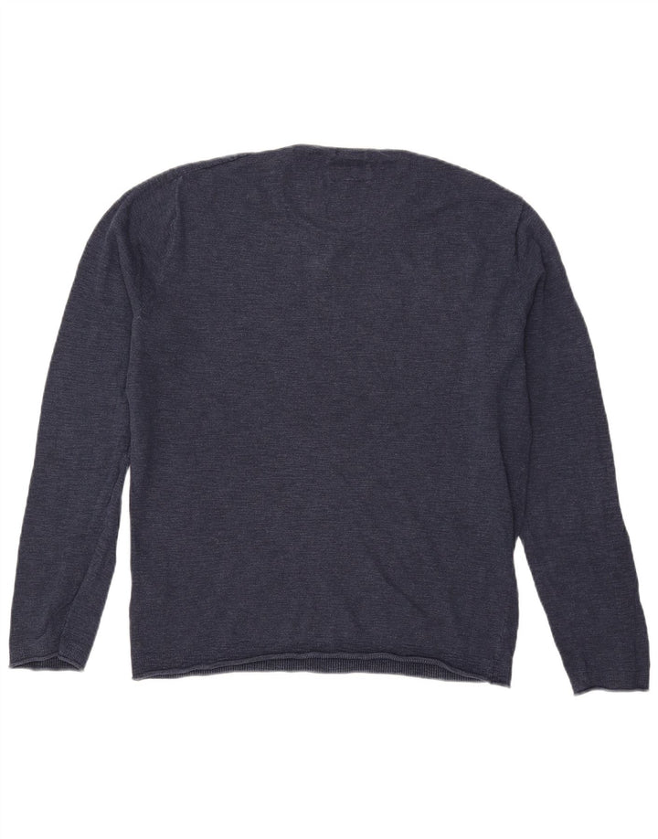 Maglione maglione girocollo da uomo Tommy Hilfiger cotone medio blu navy