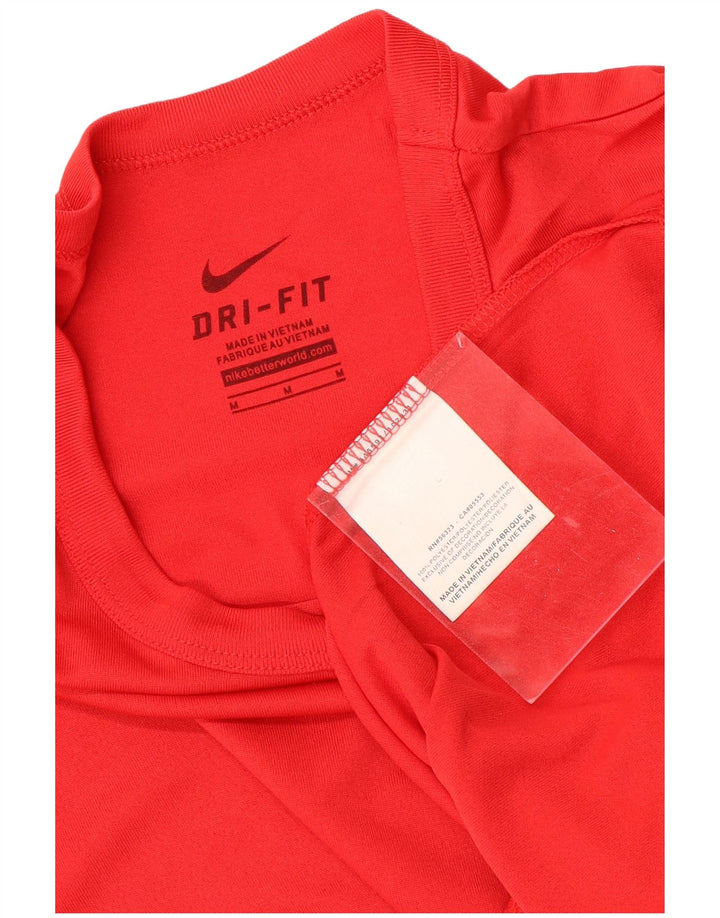 T-shirt NIKE Dri Fit da donna Top UK 12 medio rosso poliestere
