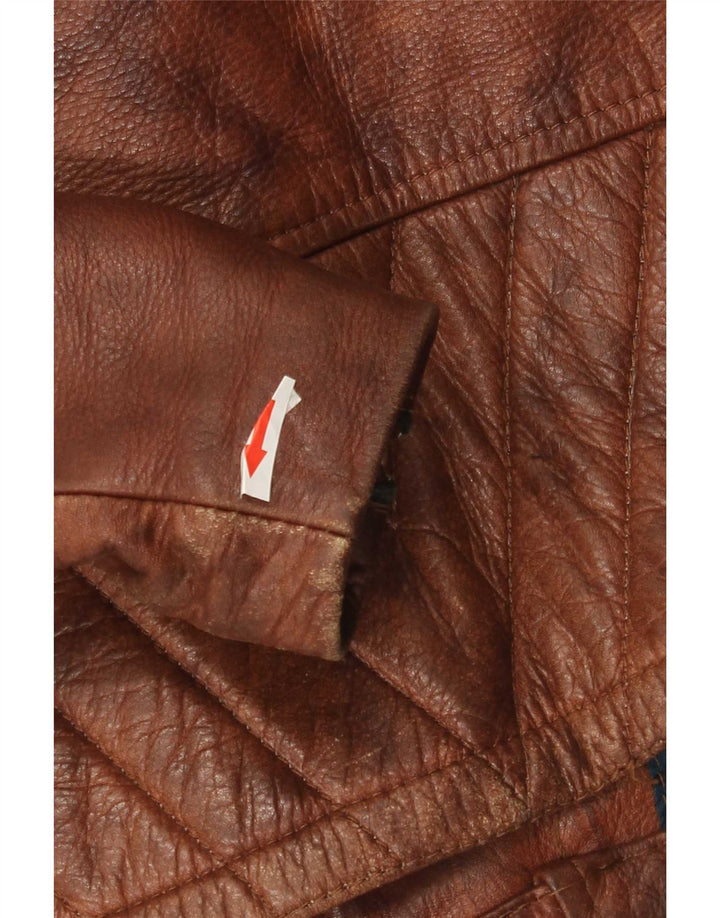 Giacca da motociclista in pelle da uomo Easyriders UK 36 piccola marrone