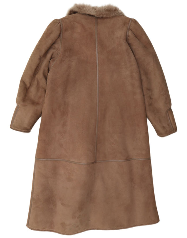 Cappotto in shearling vintage da donna IT 42 Marrone medio