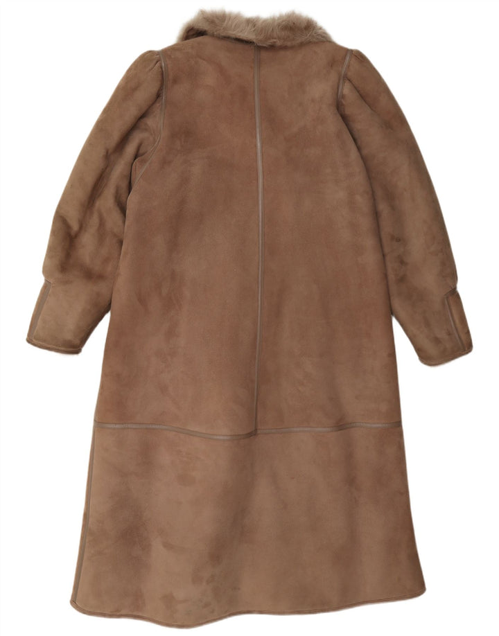 Cappotto in shearling vintage da donna IT 42 Marrone medio