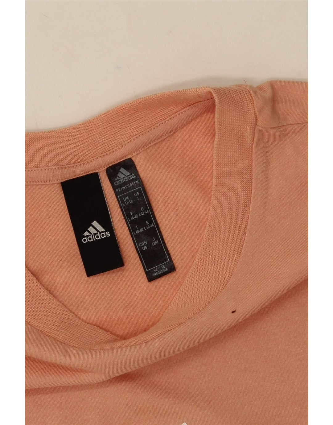 Adidas T-shirt grafica oversize da donna Top UK 16/18 Large Arancione Poliestere