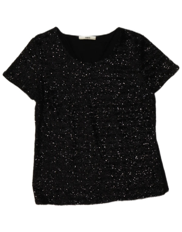 Camicetta con paillettes da donna Oasis Top UK 12 Viscosa media nera