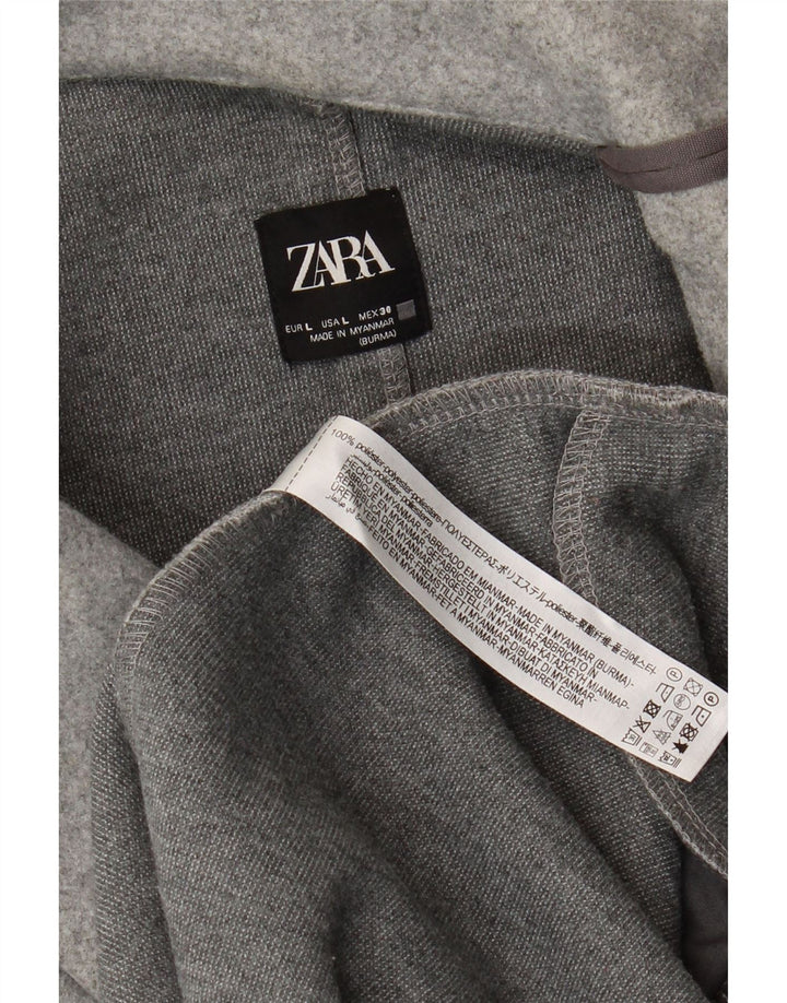 Soprabito aperto da donna Zara UK 16 grande poliestere grigio