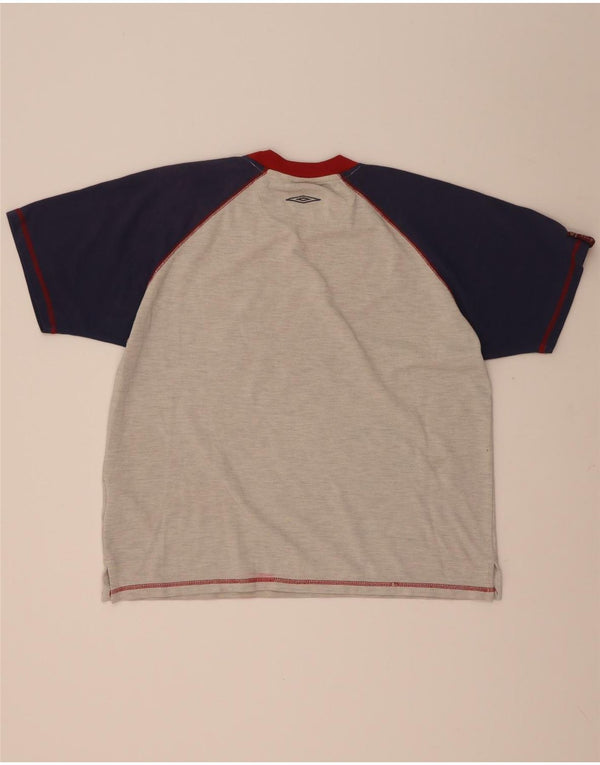 T-shirt grafica da uomo Umbro Top Large in poliestere color block grigio