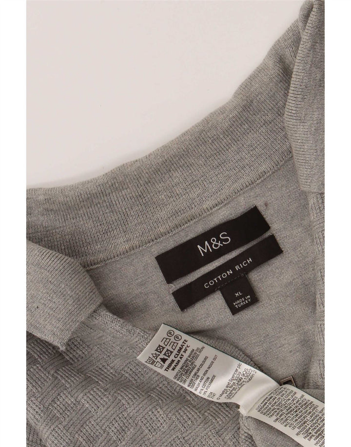 Maglione maglione collo alto da uomo Marks & Spencer XL cotone grigio