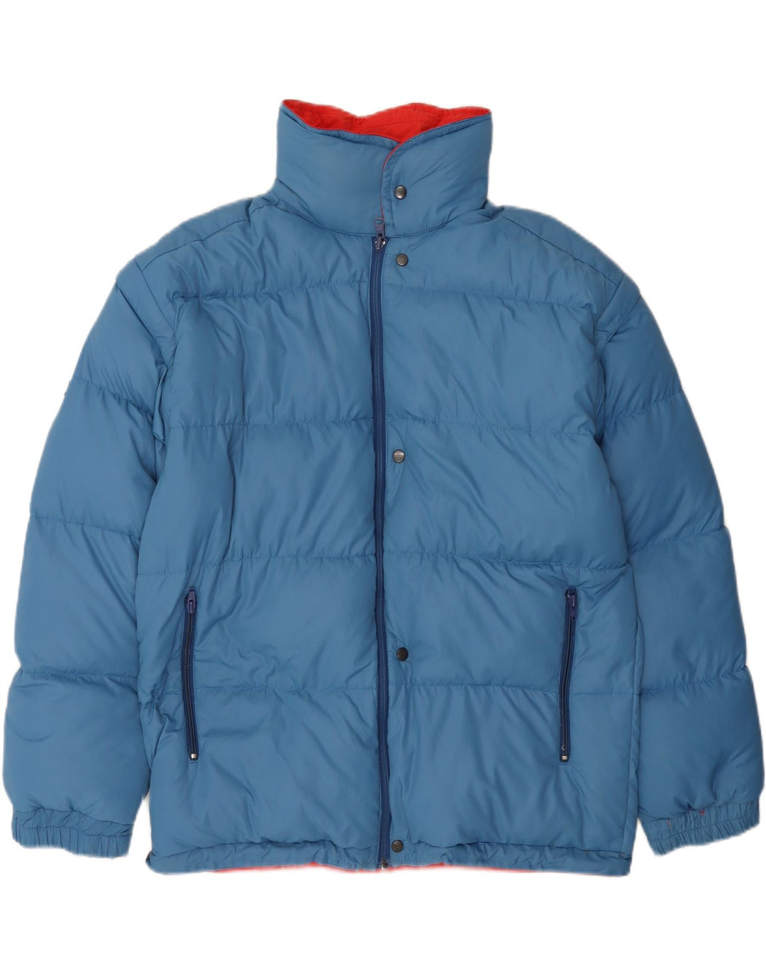 Giacca imbottita reversibile dal taglio ampio da uomo VINTAGE UK 38 rosso medio