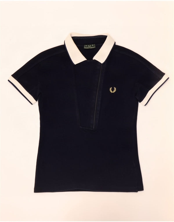 Polo da donna Fred Perry UK 10 Small Blu Navy Colourblock