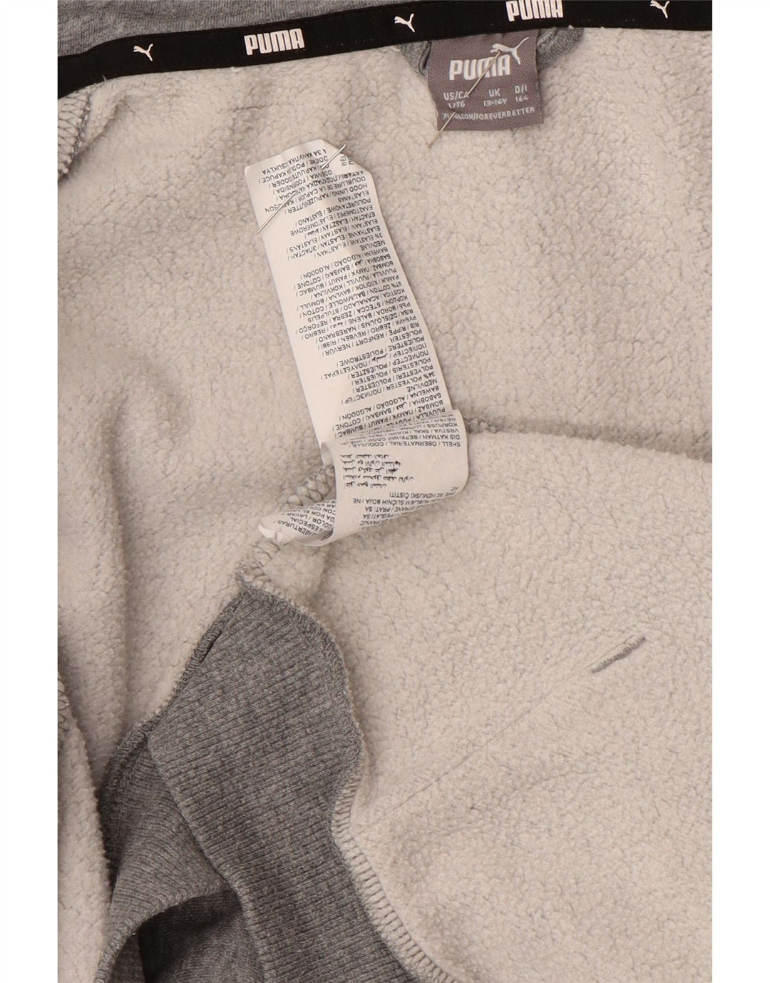 Felpa con cappuccio e zip grafica PUMA da ragazzo 13-14 anni in cotone grigio