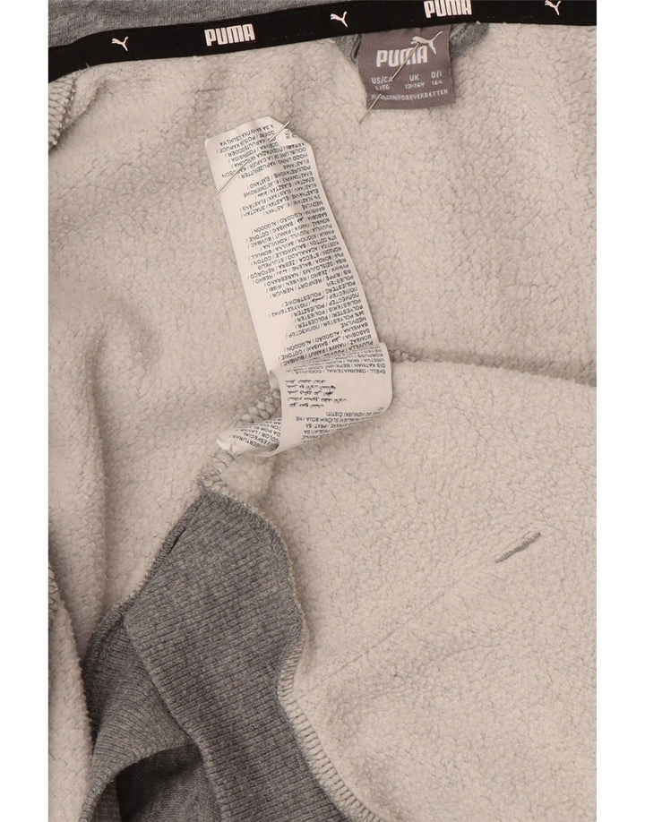 Felpa con cappuccio e zip grafica PUMA da ragazzo 13-14 anni in cotone grigio