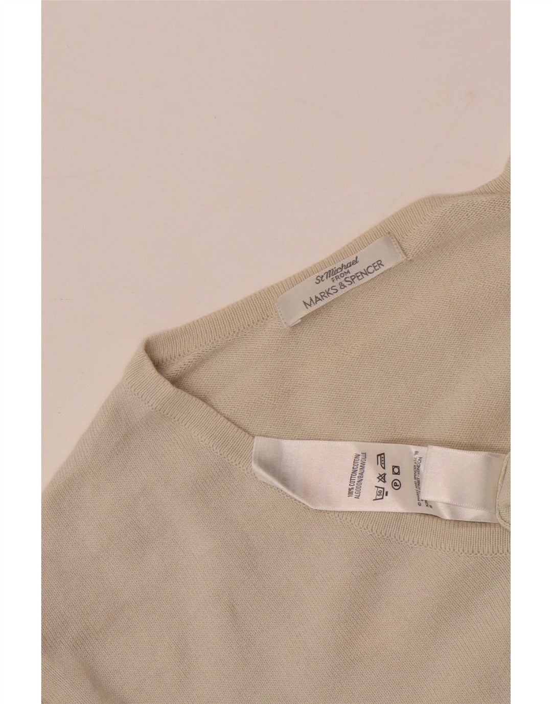 Marks & Spencer Top da uomo a maniche lunghe XL in cotone beige