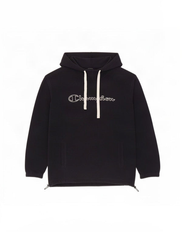 Maglione in pile con cappuccio grafico da uomo Champion, grande in poliestere blu navy