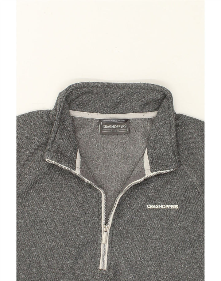 CRAGHOPPERS Mens Zip Neck Sweatshirt Jumper Medium Grey Cotton Vintage CRAGHOPPERS and Second-Hand CRAGHOPPERS from Messina Hembry 
