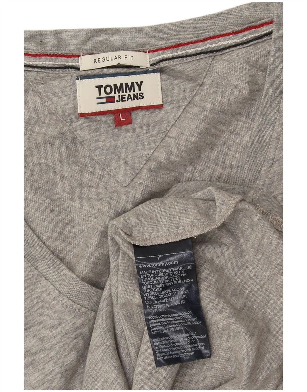 T-shirt da donna vestibilità regolare Tommy Hilfiger Top UK 16 grande cotone grigio